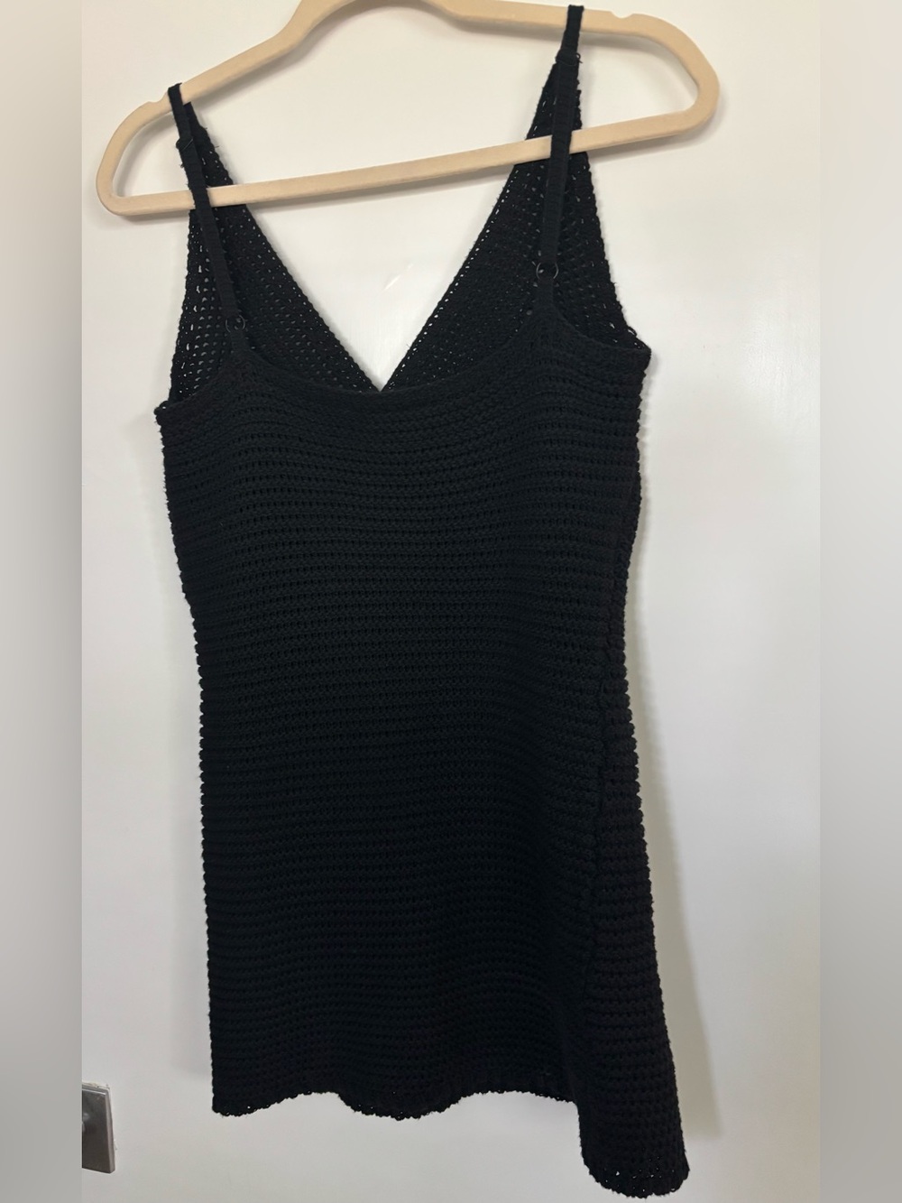 Lulus Shoreside Sweetie Black Crochet Mini Dress Swim Coverup NWOT - Picture 3 of 5